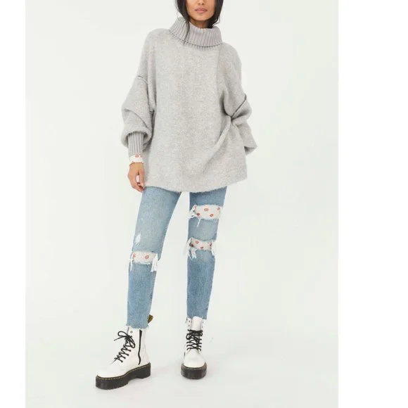 🎉LAST CHANCE🎉 NWT Free People Milo Pullover / Heather Grey - Picture 2 of 10